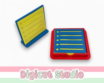 3d printing Sticky Note STL file. Sticky Note board. Sticky note pad holder stl. 3d Print file. Square Sticky note 7.5cm x 7.5cm. Desk. D39.