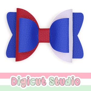Split colour patriotic Hair bow SVG. Multi colour bow.  5 Inch hair bow. Sports day hair bow. Bow template.  Hair bow cutting file.  HB138