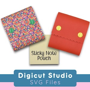 Bolsa para notas adhesivas SVG. Porta notas adhesivas. Accesorios de papelería SVG. Porta notas. Bolsa sin coser ni pegar. Regalo para profesores. Mochila escolar. HS32.