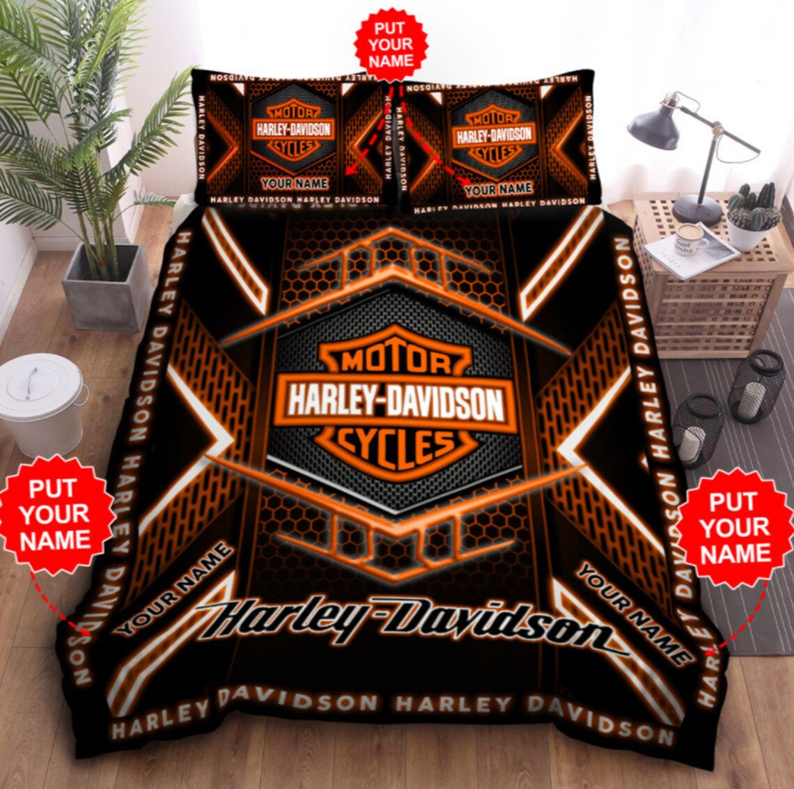 Harley Motorcycle Bedding Set PersonalizedAmerican Chopper Etsy