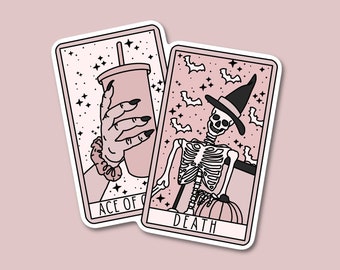 Pink Tarot Sticker, Witchy Sticker, Pink Witch, Death Tarot, Feminist Witch