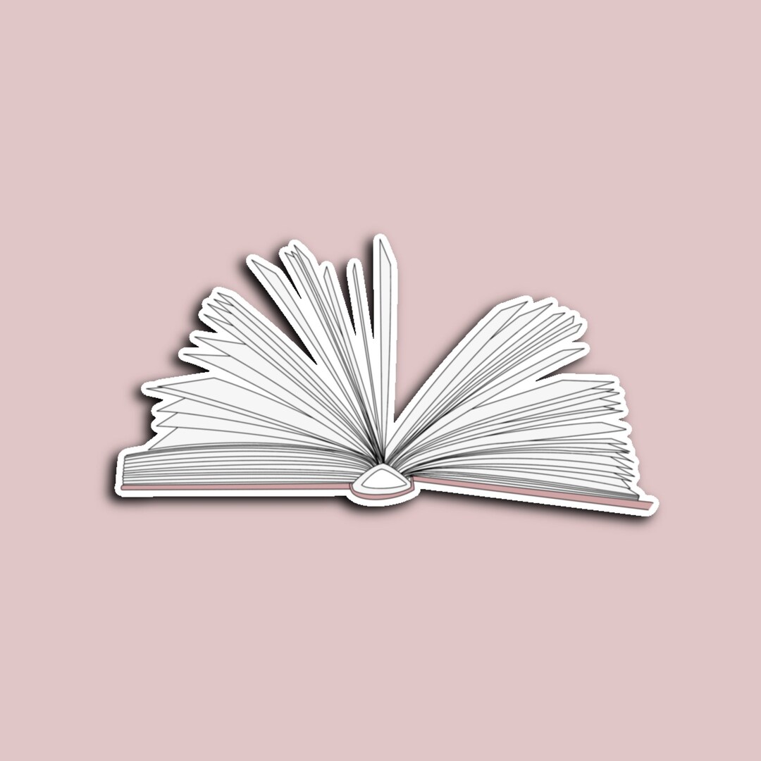 Open Book Water Resistant Sticker, Librarian Sticker, Book Sticker ...