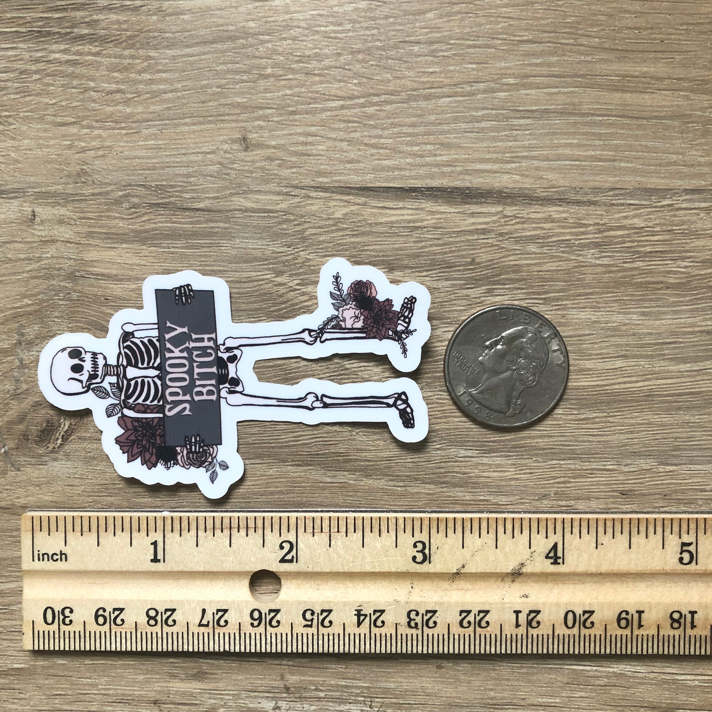 Skeleton Shells Sticker Skeleton Sign Sticker Halloween Stickers Fall Sticker | Etsy