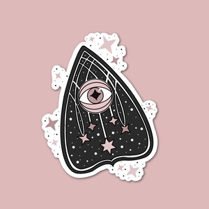 Ouija Planchette Sticker, Witchy Sticker, Pink Witch, Pastel Goth Sticker, Spirit Board Sticker