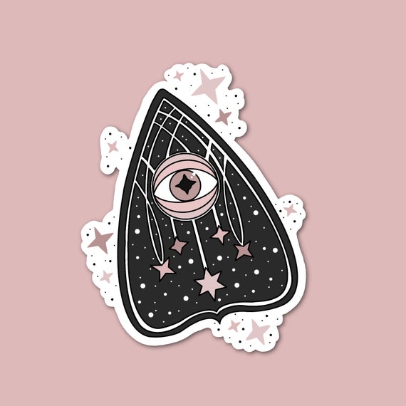 Ouija Planchette Sticker, Witchy Sticker, Pink Witch, Pastel Goth Sticker, Spirit Board Sticker