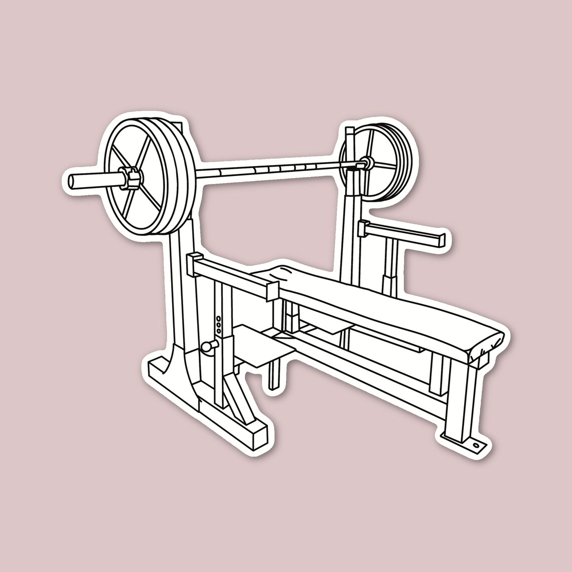 Bench Press Powerlifting Sticker, Gym Sticker, Weightlifting Sticker ...