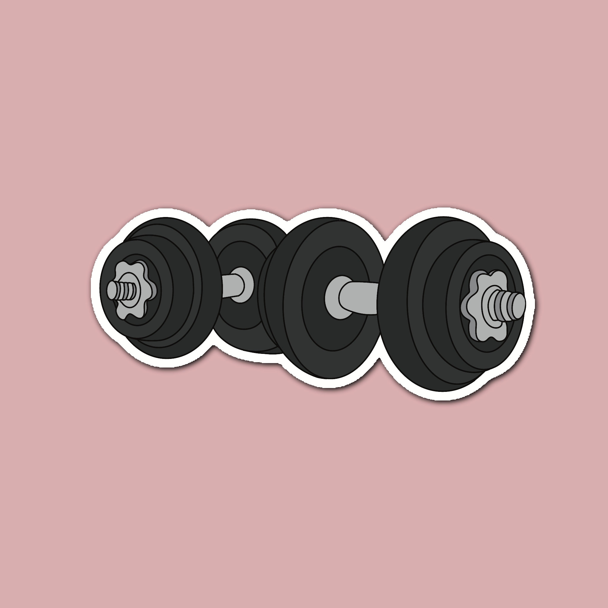 Old Dumbbell Sticker, Powerlifting Sticker, Weightlifting Sticker ...