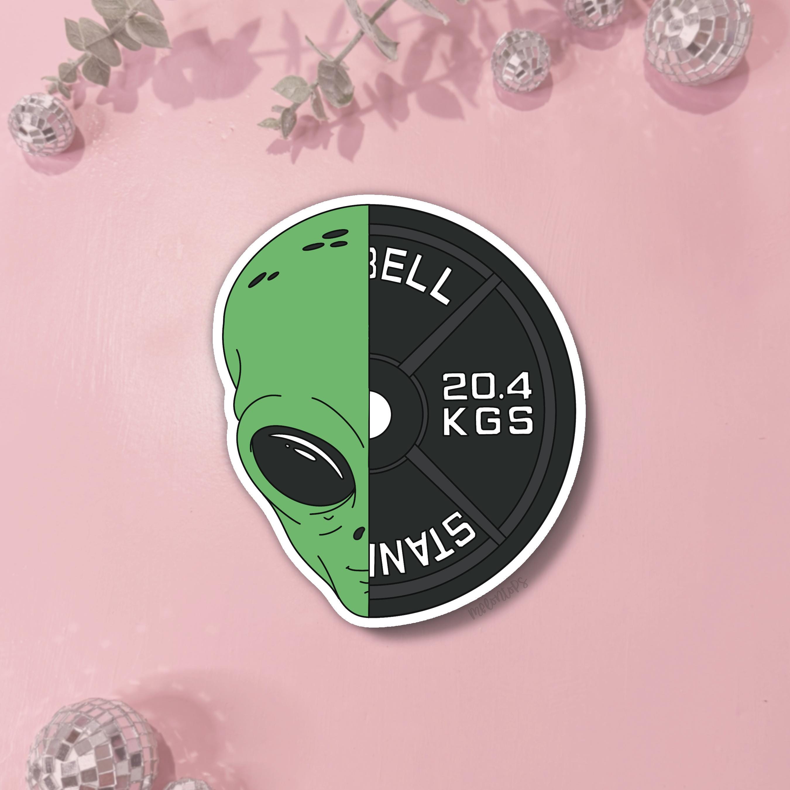 Alien Powerlifting Sticker, Powerlifting Gym Stickers - Etsy