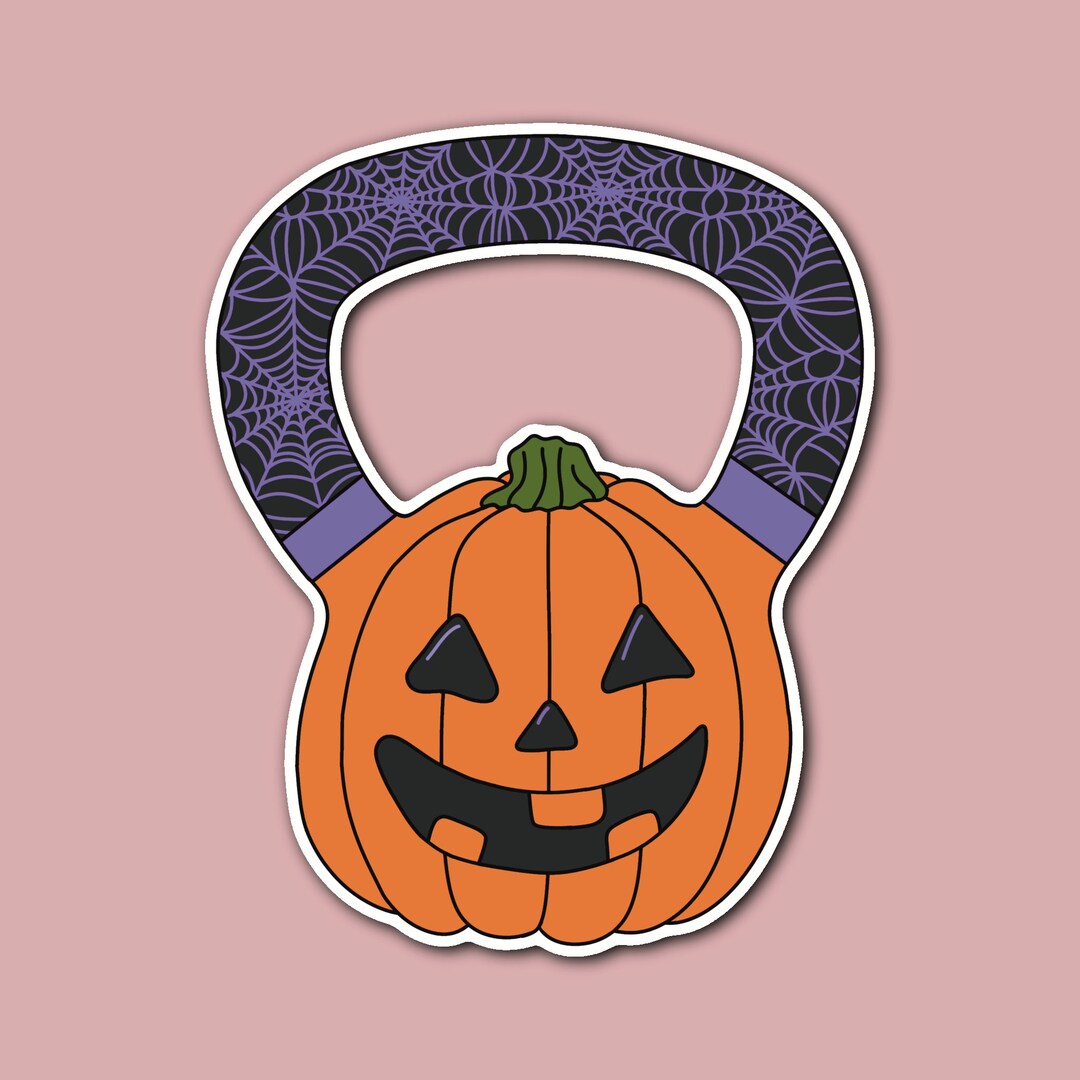 Pumpkin Kettlebell Sticker Halloween Powerlifting Sticker - Etsy