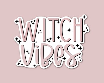 Witch Vibes Sticker, Witchy Sticker, Pink Witch, Pastel Goth Sticker