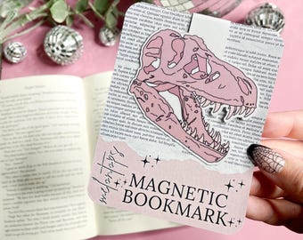 Dinosaur Skull Magnetic Bookmark, Book Lover Gift