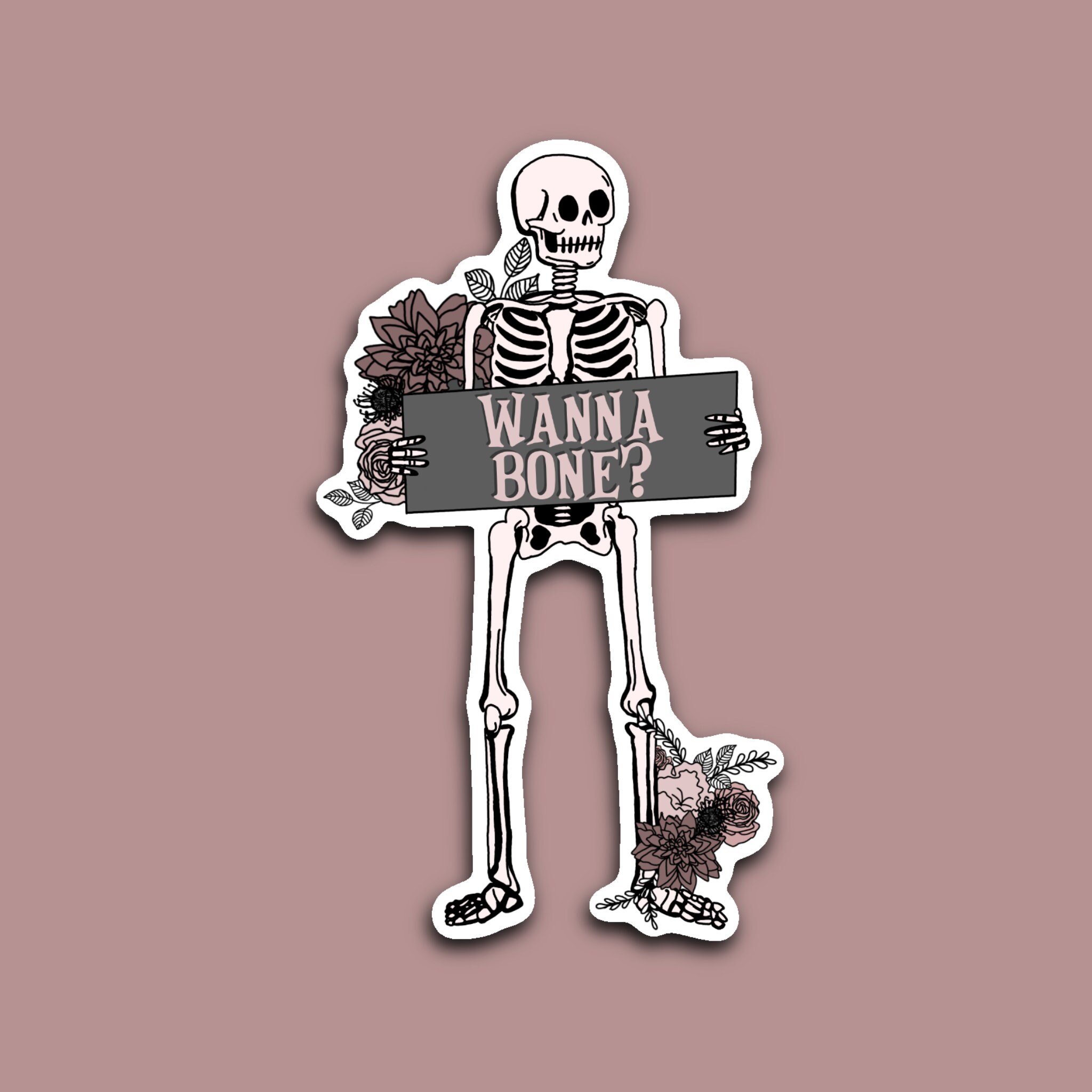 Skeleton Reminder Skeleton Sign Sticker Halloween Stickers Fall Sticker | Etsy