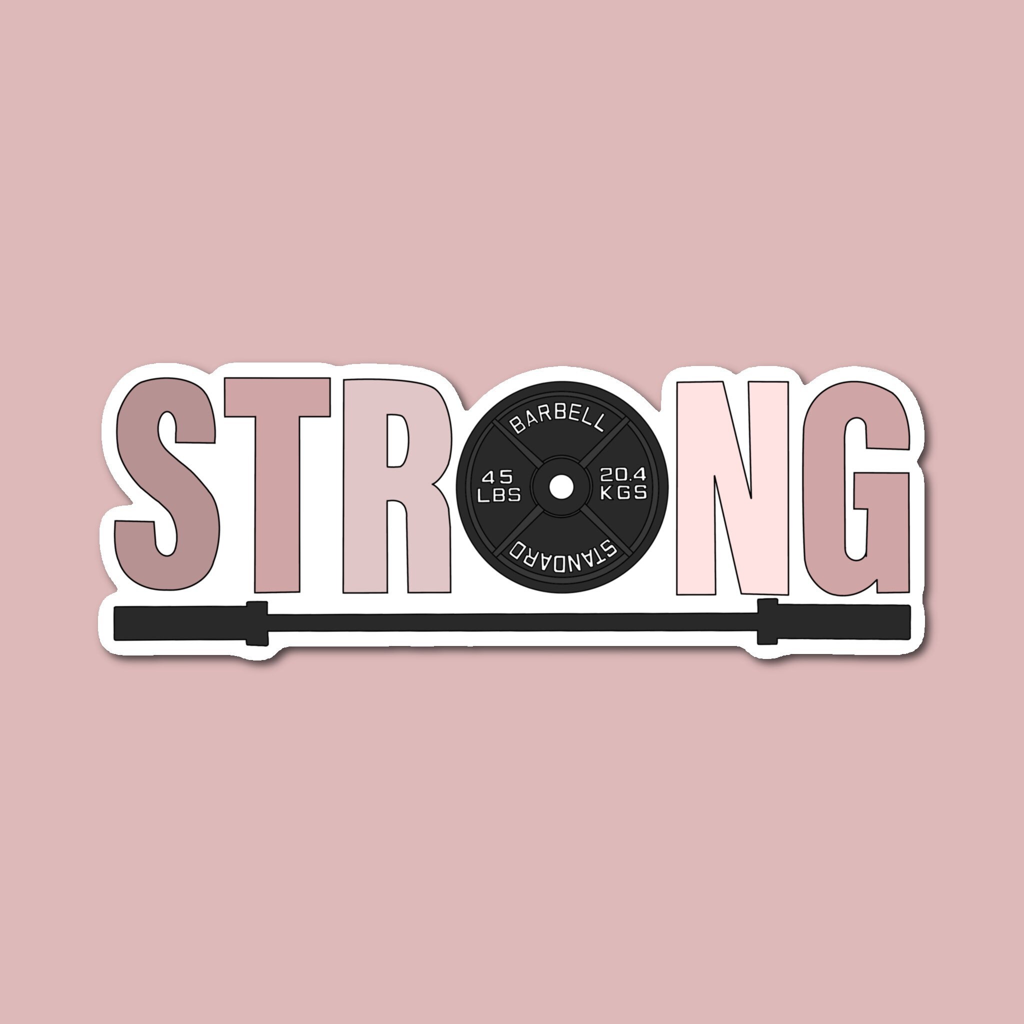 Check Strength Sticker Strong With Barbell Sticker, Powerlifting Sticker, Weightlifting ...