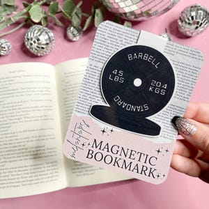 Marcapáginas magnético con forma de pila de discos de 20 kg, regalo para amantes de los libros, regalo para amantes del gimnasio, marcapáginas de levantamiento de pesas, para chicas que levantan pesas.
