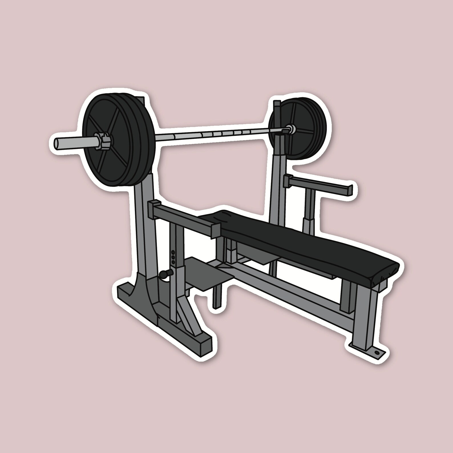 Bench Press Powerlifting Sticker, Gym Sticker, Weightlifting Sticker ...