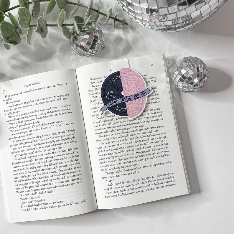 Strong Inside and Out Magnetic Bookmark, Book Lover Gift, Gym Lover ...
