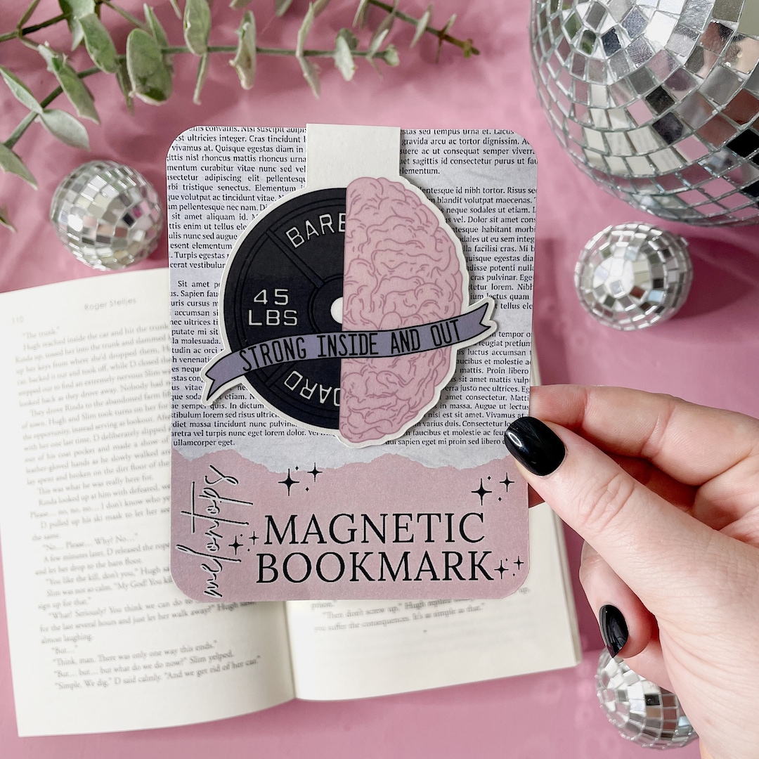Strong Inside and Out Magnetic Bookmark, Book Lover Gift, Gym Lover ...