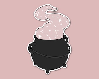 Cauldron Sticker, Witch Sticker, Pink Halloween, Spooky Season