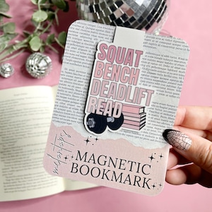 Marcapáginas magnético SBD Read, regalo para amantes de los libros, regalo para amantes del gimnasio, marcapáginas de levantamiento de pesas, chicas que levantan pesas