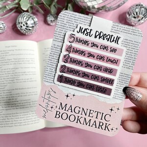 Grounding Techniques Magnetic Bookmark, Book Lover Gift, Mental Health Bookmark, Your Mental Health Matters, Therapist Bookmark