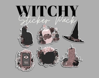 Witchy Sticker PacK, Halloween Stickers, Fall Sticker, Laptop Sticker, Witch Stickers