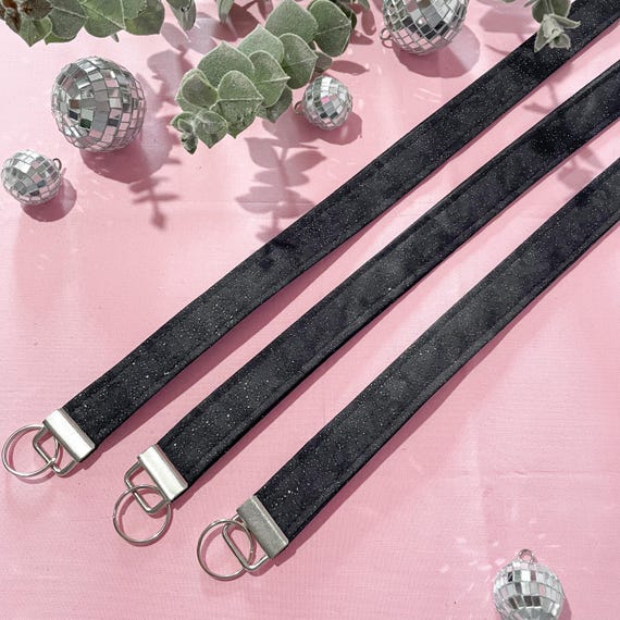 Black Sparkle Lanyard, Gym Lanyard, Neck Lanyard, Lifting Key