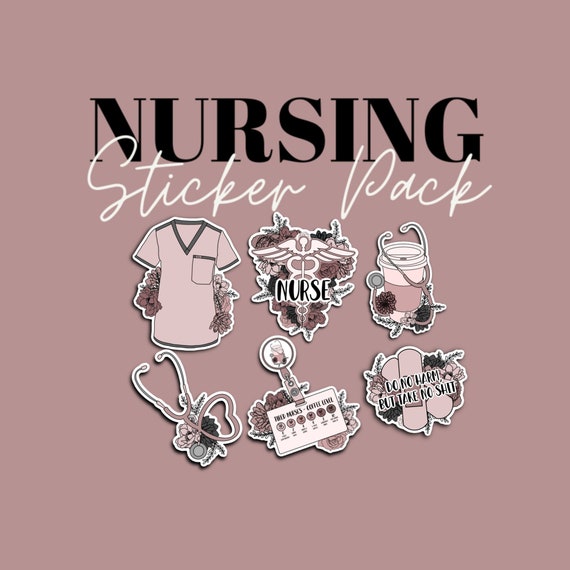 Nursing Stickers, 6-pack Water Resistant Stickers, Laptop Sticker, Water  Bottle Decal, Medical Stickers, RN Sticker, Nursing Student 