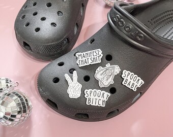 Witchy Shoe Charm, Witch Shoe Charms, Ouija Board Shoe Charm, Handmade Shoe Charms, Hand Drawn Shoe Charm, Witchcraft Gift, Halloween Shoe