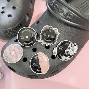 45lb Plate Shoe Charm, Powerlifting Shoe Charm, Gym Shoe Charms, Lifting Shoe Charms, Handmade Shoe Charms, Hand-drawn Water Shoe Charm