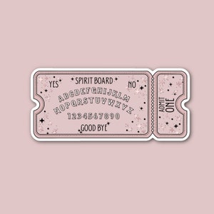 Ouija Board Ticket Sticker, Witchy Sticker, Pink Witch, Pastel Goth Sticker, Spirit Board Sticker