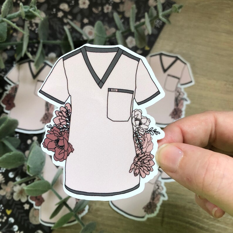 Nursing Scrubs Sticker, Nurse Sticker, Scrubs, Doctor Sticker, Medical ...