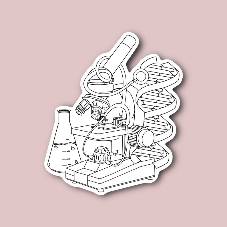 Physical Science Microscope Sticker Micro Biologist Sticker, Science Sticker, STEM Sticker, Medical Sticker ...
