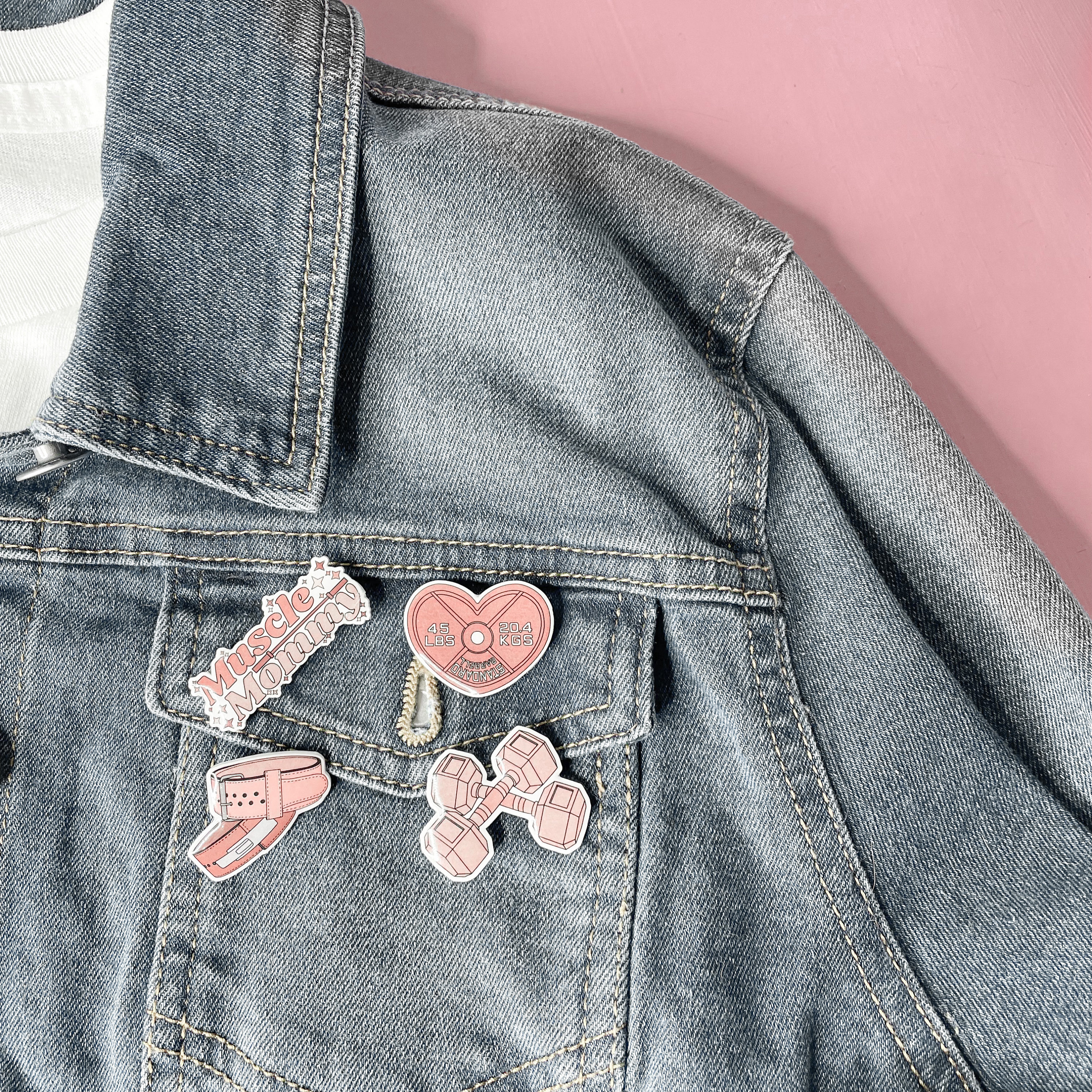 Denim jacket with deals pins and patches