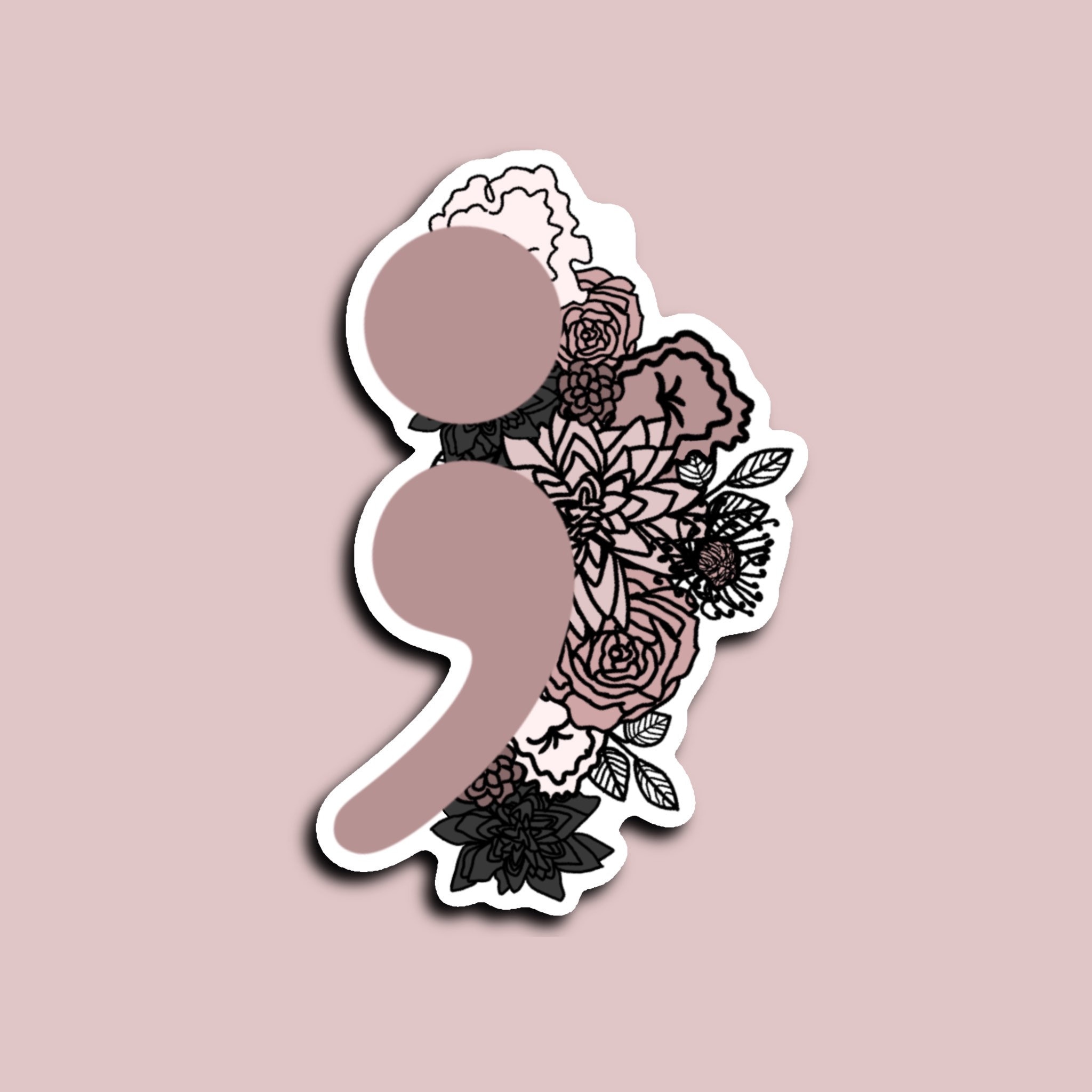 Semicolon Sticker, Mental Health Sticker, Free Shipping - Etsy