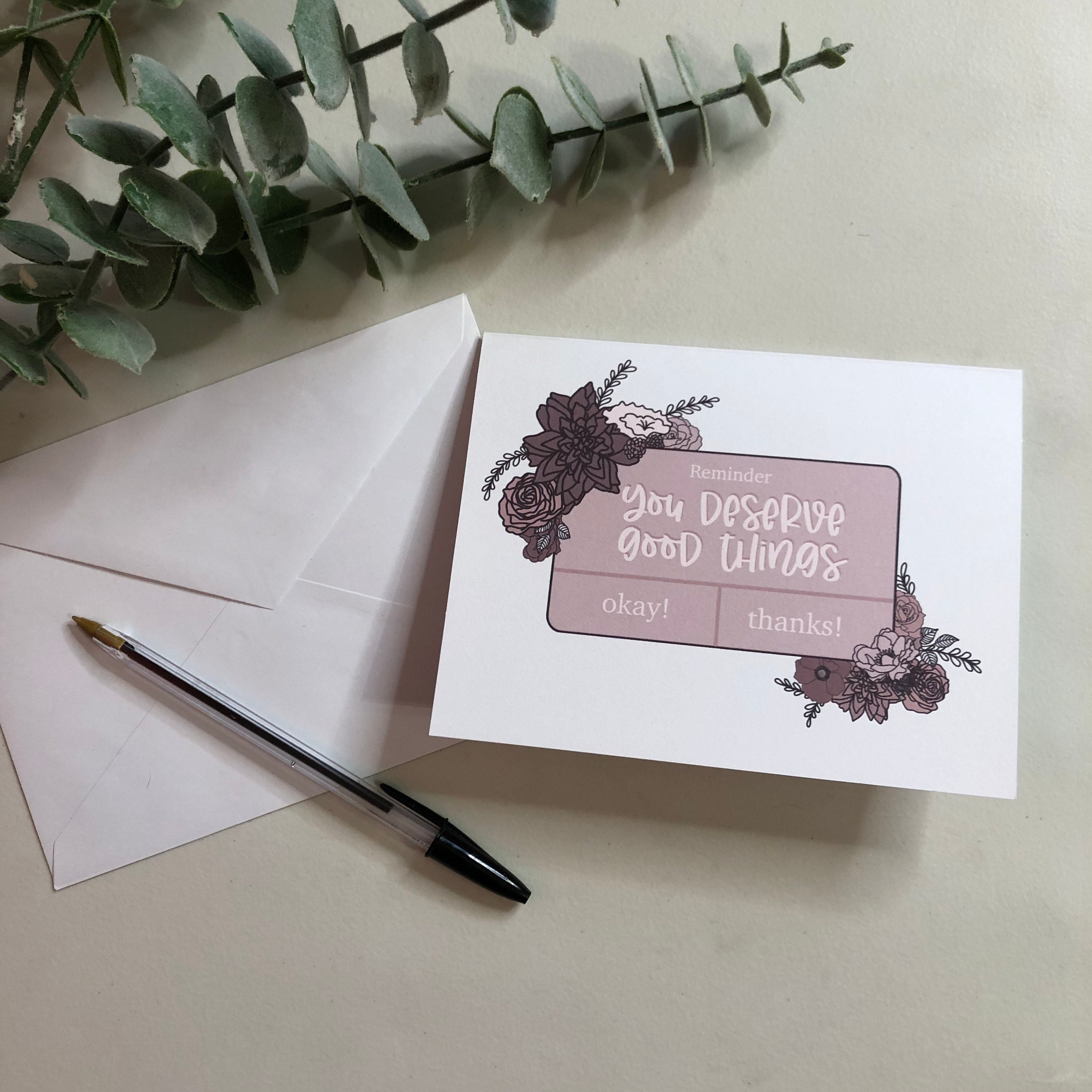 You Deserve Good Things Blank Greeting Card With Envelope - Etsy