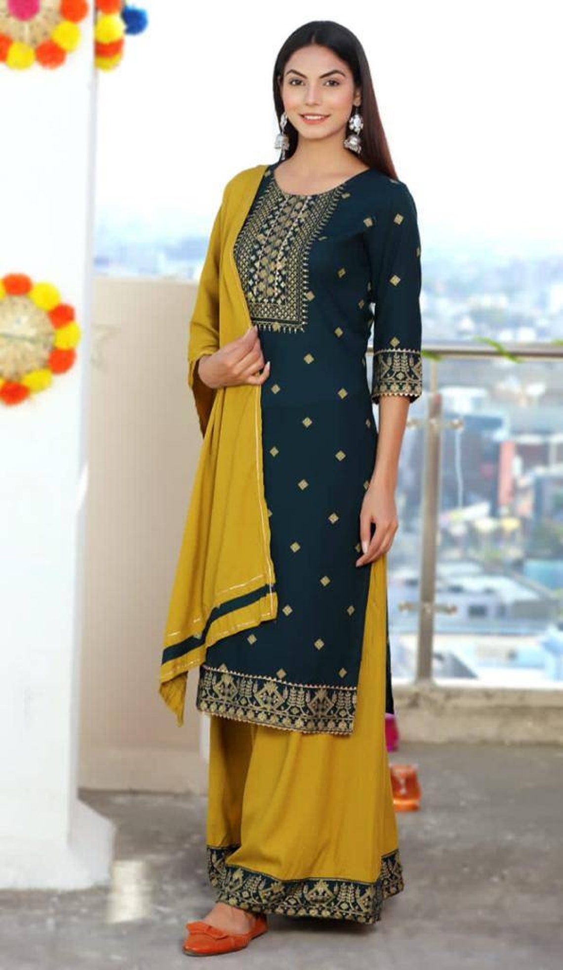 kurti plazo set party wear