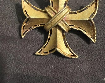 Vintage Maltese Cross Pin Brooch