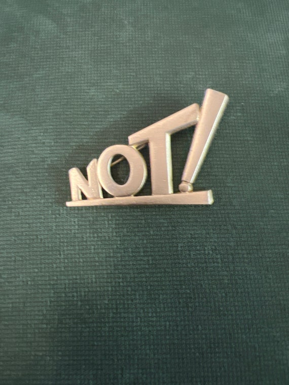 Not! Pin 1980’s Gold Brooch Signed JJ