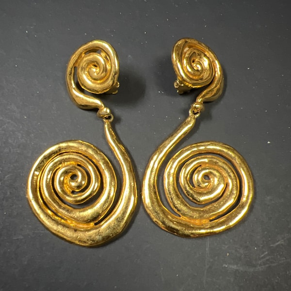 Valentino Vintage 1980’s Hanging Spiral Earrings
