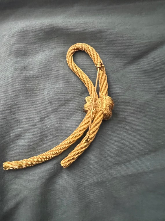 3 inch Christian Dior Rope Brooch - image 2