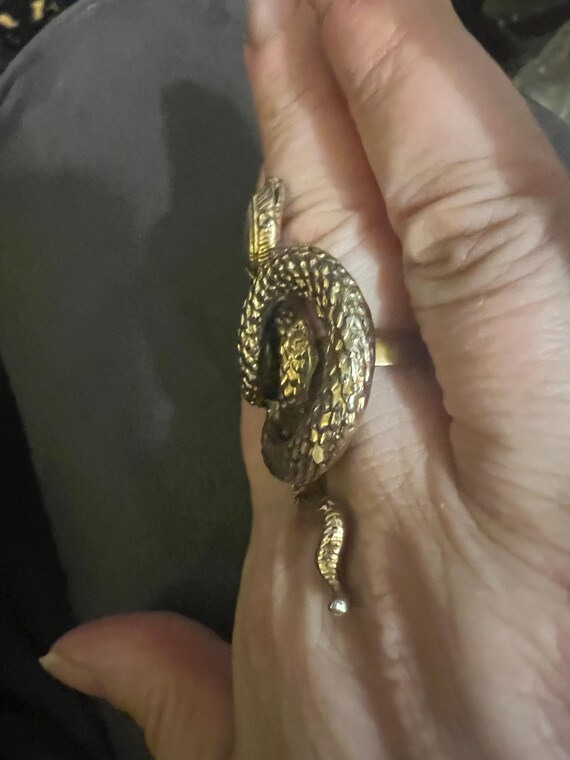 Vintage Snake Statement Ring Adjustable - image 6