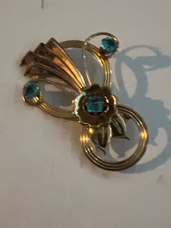 Symmetalic 1940’s Tri-color Gold and Blue Rhinesto