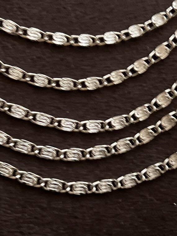 Monet Silvertone 5 Strand Adjustable Necklace 18-… - image 2