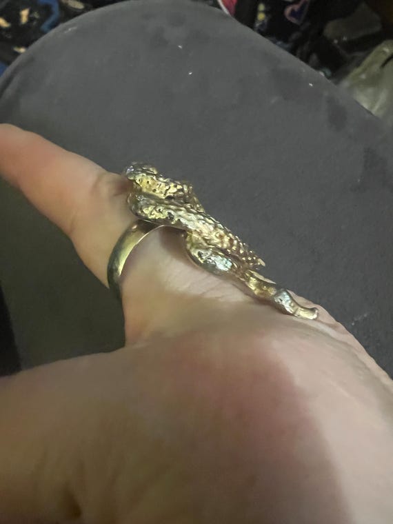 Vintage Snake Statement Ring Adjustable - image 5