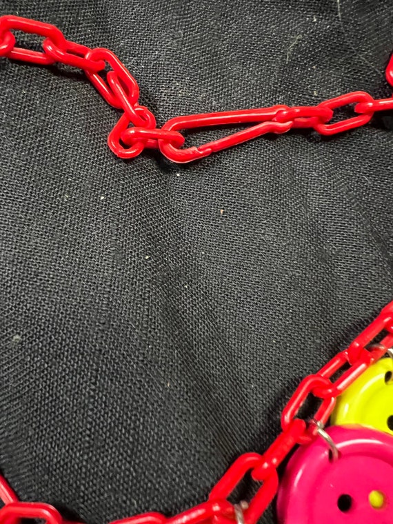 Red Chain With Multicolored Buttons 1990’s - image 3