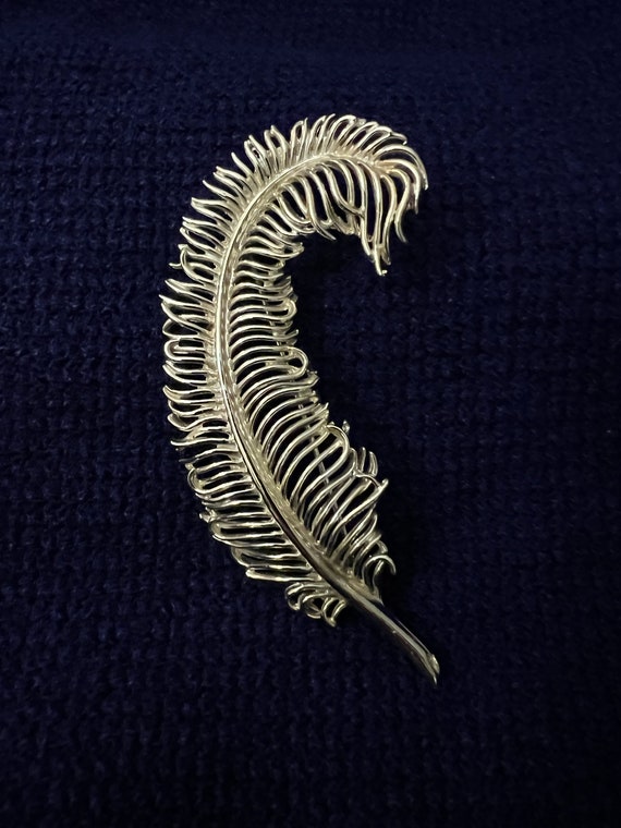 Coro Large Pegasus Feather Brooch