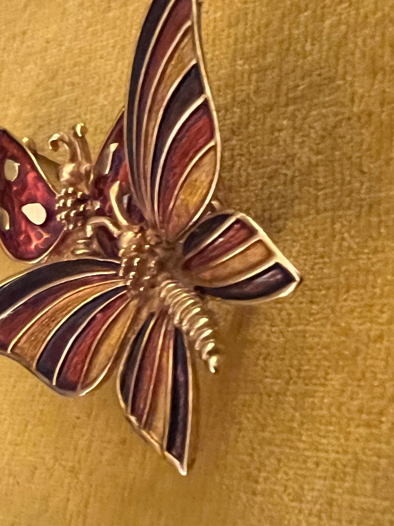 Rare Boucher Red Orange Butterfly Enamel Entremblant Etsy