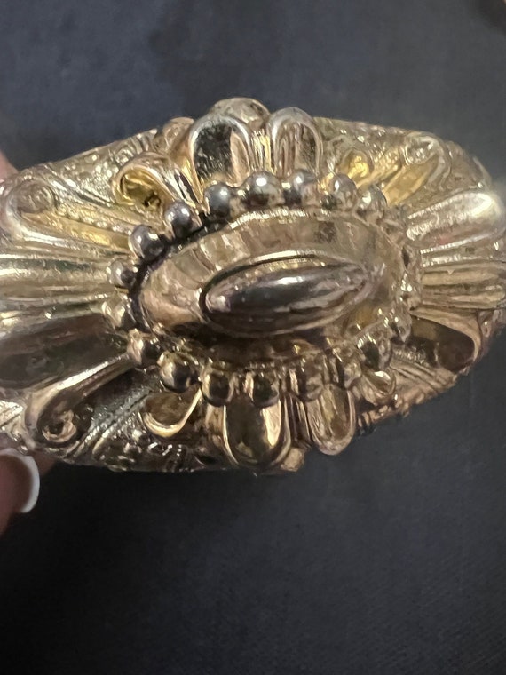 Whiting and Davis Goldtone Victorian Style Bangle