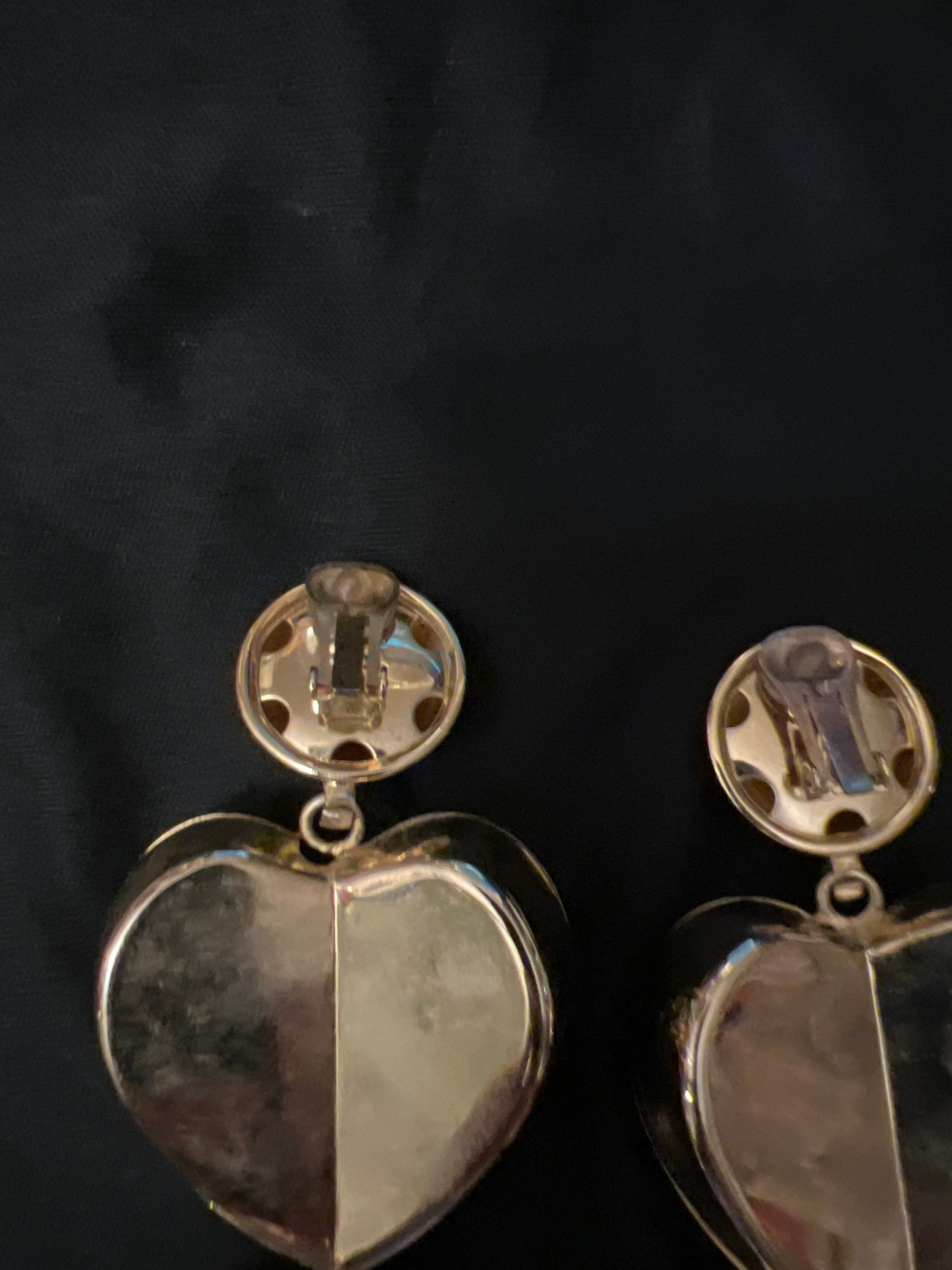 Valentines Vintage 1980's 5 Inch Double Heart Earrings - Etsy