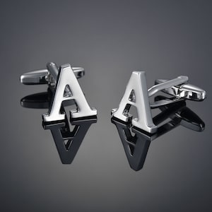 2 Gemelos personalizados de su elección - Gemelos de letras - Regalo para él - en cobre / latón
